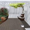 terraza con jardineras metálicas corten formas orgánicas